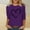 Purple, variant on Sakmal 3/4 Sleeve Blouses Crew Neck Heart Shirts Black Blouses Summer Tops for Women
