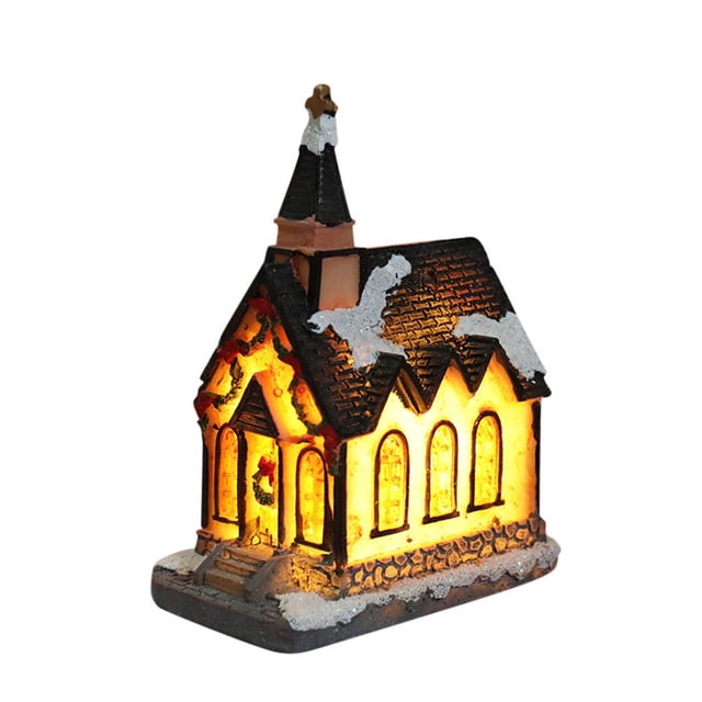 LED Lighted Christmas Village Sets Winter Scene Collectible Buildings for Holiday Tabletop Display Decoration
