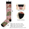 thumbnail image 3 of FORMRS Womens Knee High Socks Casual Long Thick Travel Daily Wear, 1 Pair, Pink Christmas House, 3 of 6