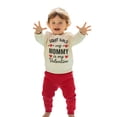 thumbnail image 2 of FINALGANG Boys 2 Piece Casual Set Toddler Autumn Letter Prints Crewneck Long Sleeve Pullover Elastic Waist Drawstring Joggers For Daily Wear Soft Set, 2 of 8