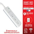 thumbnail image 3 of Smart Wi-Fi 3 Outlet Power Strip, 600 Joules, Remote Access/Custom Schedules With App, Works With Alexa/Siri/Google Assistant, 3 of 7