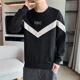 thumbnail image 3 of Sudadera con cuello redondo y parte superior azul para hombre, ropa para hombre, sin capucha, cuello redondo, estilo coreano, estética, oferta de bienvenida, 3 of 5