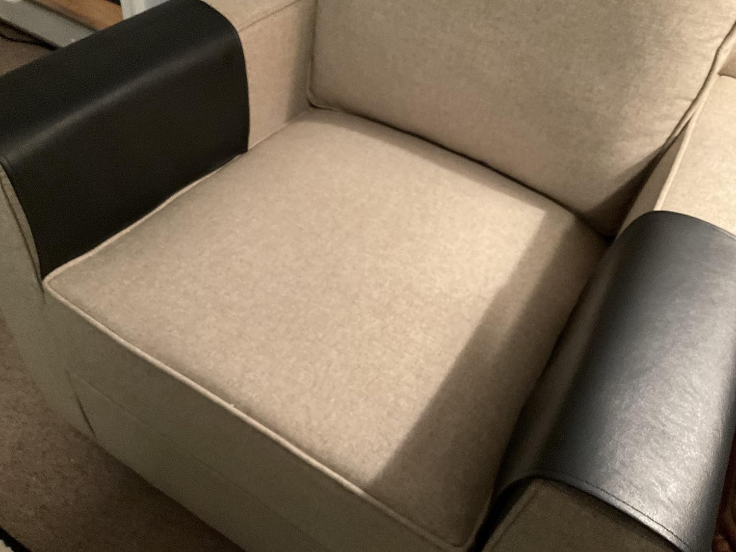 Black Vinyl Set of Armrest Covers Furniture protectors Slipcover Recliners Cover Sofas Loveseats Office Theater Chairs By Bittlemen Furniture Co.