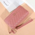 thumbnail image 3 of Cartera de mujer Cartera larga con doble cremallera Cartera de mujer de gran capacidad Bolso para teléfono móvil, 3 of 5
