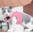 thumbnail image 3 of MoNiBloom Cat Harness for Walking, Escape Proof Soft Adjustable Kitten Vest Harnesses for Pet Cats, Easy Control Mesh Breathable, Pink S, 3 of 8