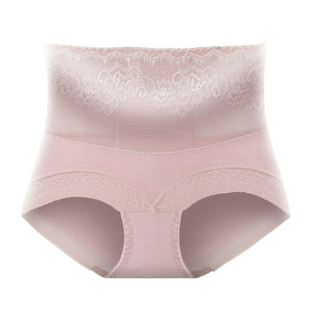 

Women s Underpants High Waist Panties Breathable Lace Mesh Briefs M Pink