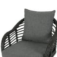 thumbnail image 5 of GDF Studio Achill Outdoor Wicker Club Chairs with Cushions, Set of 2, Gray, Dark Gray, and Black, 5 of 8
