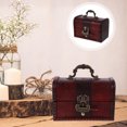thumbnail image 4 of Cofre del tesoro antiguo, caja de madera para guardar joyas y juguetes, cofre pirata., 4 of 7