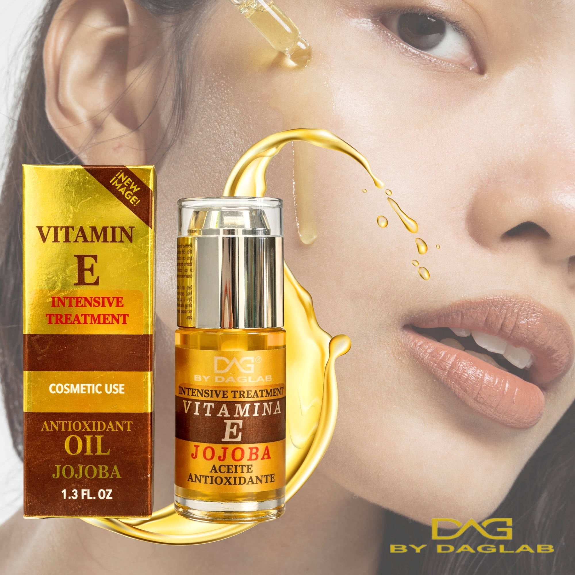 DAG by DAGLAB Vitamin E Face Oil with Jojoba, Lightweight Facial Oil, Hydrating Skin Care Oil for Daily Use, All Skin Types, 1.3 fl oz
