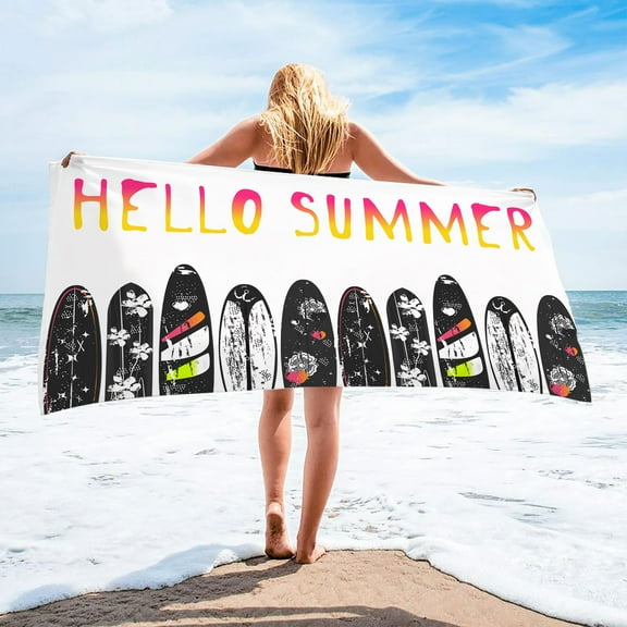 Tupukom Summer Beach Towels for Adults 29.5"x59" Non-Slip Backing Anti-Sand Fast Drying Pool Towel for Travel Towels Vacation Essentials Lounge Cover Gift