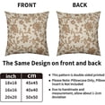 thumbnail image 5 of Brown Floral Block Print Pillow Covers 20x20 Set of 2 Rustic Old Style Modern Vintage Flower Pattern Cream Decorative Throw Pillow Cases Outdoor Farmhouse Decoration for Sofa Couch Bed, 5 of 6