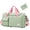 Green&Pink, variant on Foldable Travel Duffel Bag with Shoes Compartment, Overnight Bag with Wet Pocket & Trolley Sleeve, Weekender Bags for Women(A-grayish purple)