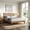 Brown + Wood + Synthetic Wood + MDF b, variant on Queen Mission Style Wood Panel Bed Frame with Solid and Engineered Wood Construction, Built-In Slats, No Box Spring Required, Brown