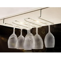 KONTONTY Stemware Wine Rack Holder Under Cabinet Shelf Wine Glass Hanger Storage Hanging Rail for Bar or Kitchen