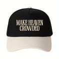thumbnail image 5 of MAKE HEAVEN CROWDED Embroidered Trucker Hat - Women's Fashion Adjustable Snapback Cap, Stylish Cross-border Design, 5 of 8