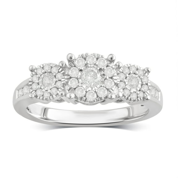 Arista 1/2 ct Diamond Engagement Ring in Sterling Silver (I-J, I2-I3)