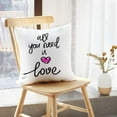 thumbnail image 5 of LALILO Throw Pillow Covers You Love Calligraphy Grunge Calligraphy Cushion Cover 18" x 18", 2297 Pack, 5 of 6