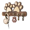 thumbnail image 1 of Soporte para llaves de pared de granja, colgador decorativo para correa de perro montado en la pared y perchero con 5 ganchos únicos 3D de garra de perro, organizador de accesorios para perros, 1 of 6