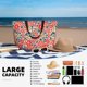 thumbnail image 5 of Fotbe Small Coral Red Flowers Bolsa de Viaje para Playa - Resistente al Agua, Bolsa Tote de Gran Capacidad y Ligera con 7 Bolsillos para Mujeres y Hombres, 5 of 7