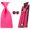 Hot Pink, variant on Men Solid Color Wide 8cm Neck Tie Stretch Y-shape Braces Suspender Cufflinks Set