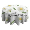 thumbnail image 4 of Spring Daisy Flower Round Table Cloth,Wrinkle Resistant Table Cover with Polyester,Waterproof Reusable Round Table Clothes for Home Decor Summer Spring Picnic Dining Holiday (Round,60x60inch), 4 of 6