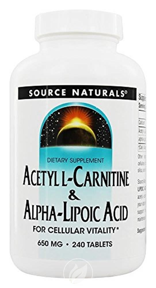 (3 Pack) Source Naturals Acetyl LCarnitine & Alpha Lipoic Acid 500
