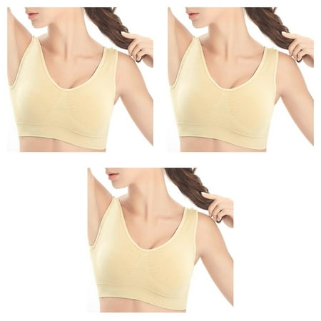 

3pcs Women Wirefree Seamless Sport Bra Girl Breathable Push Up Yoga Running Top