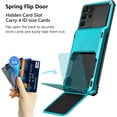 thumbnail image 2 of for Galaxy S21 Ultra Wallet Case Credit Card Holder 4-Card Flip Men Women Cover Slot Back Pocket Dual Layer Protective Hybrid Hard Shell Bumper Armor Case for Samsung S21 Ultra 6.8 Light Blue, 2 of 14