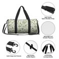 thumbnail image 6 of Xecao Green Rabbit print Round Travel Duffel Bag is a foldable gym bag with an inner pocket, perfect for travel sports, 6 of 8