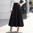 thumbnail image 2 of Wdgfv Women's Vintage High Waist Wool Blend Plaid A-Line Long Maxi Skirt with Pocket, 2 of 5