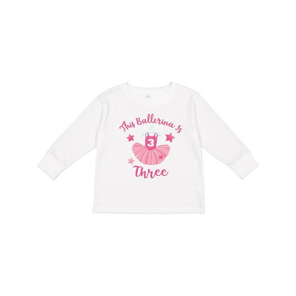 Inktastic Ballerina 3rd Birthday Girls Long Sleeve Toddler T-Shirt