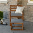thumbnail image 2 of Walker Edison Acacia Wood Outdoor Patio Chair & Pull Out Ottoman - Brown/Grey, 2 of 10