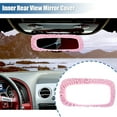 thumbnail image 2 of Unique Bargains car  Mirror Charm Shining Car Rear View Mirror Decorative Cover Faux Crystal Rhinestone Pink, 2 of 7