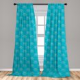 thumbnail image 4 of Ambesonne Tropical Curtains, Drawings of Lily Flowers, Pair of 28"x63", Dark Seafoam and Sea Blue, 4 of 4