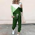 thumbnail image 2 of ShomPort Sweatsuit for Women Crewneck Sweatshirts Pullover and Joggers Pants 2 Piece Outfits for Ladies (Green05), 2 of 5