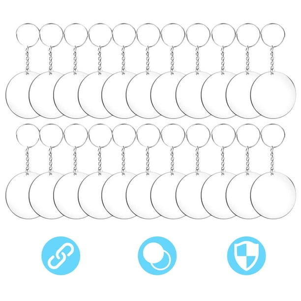 BESTYASH 24Ud Llaveros Círculos De Acrílico Para Diseñar Y Personalizar Accesorios
