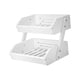 thumbnail image 2 of Cesta de frutas de bambú, soporte para cuencos de frutas, organizador de 2 niveles para guardar verduras, bocadillos, cesta de almacenamiento para el blanco, 2 of 9