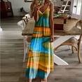 thumbnail image 2 of JINMGG Dresses under $10.00 Boho Summer Deep V Neck Sleeveless Maxi Dress for Women,Casual Printing Sundress Elegant Swing Long Dress Orange L, 2 of 5