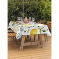 thumbnail image 3 of Outdoor Table Cloth with Umbrella Hole and Zipper, Summer Lemon Waterproof Rectangle Tablecloth 60"x102", Yellow Botanical Spring Floral Blue Washable Table Cover for Outside Party Patio Picnic, 3 of 8