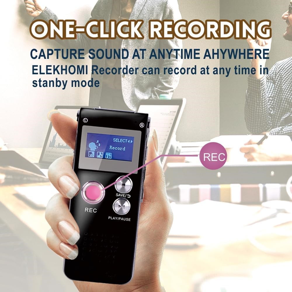 8GB Digital Voice Recorder - Voice Activated Recorder with Playback Upgraded Portable Tape Recorder for Lectures, Meetings, Interviews, Audio Recorder Dictaphone USB, MP3, Password