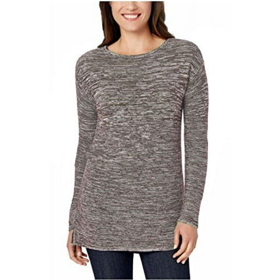 Ellen Tracy Womens Marled Knit Boat Neck Pullover Long Sleeved Sweater Coco Ivory XXL