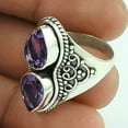 thumbnail image 2 of Handmade 925 Silver Jewelry For Women, Natural Amethyst Bohemian Ring, Purple Stone Faceted Pear Shape Ring, Stacking Ring, Designer Band Ring, February Birthstone, Silver Oxidized Ring Size 7, 2 of 5