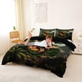 thumbnail image 2 of Metsweet Dino Tyrannosaurus Rex Duvet Cover Queen, Volcano Letter S Queen Bedding, Green Brown,Black Reversible,3-Piece,1 Duvet Cover and 2 Pillowcases, 2 of 6