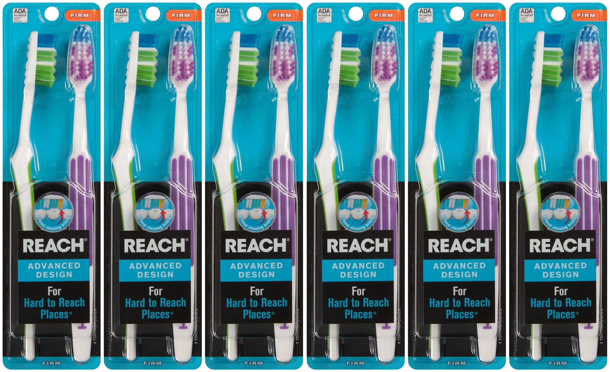 Reach Advanced Design Firm Toothbrushes, 2 Count (Pack of 6) Total 12