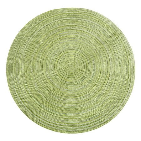 

Happydeer 4Pack Round Table Mat Cotton Linen Woven Placemats Easy to Clean Kitchen Decor Pad Heat Resistant Anti-Skid Dining Mat Washable 15 Inches Green