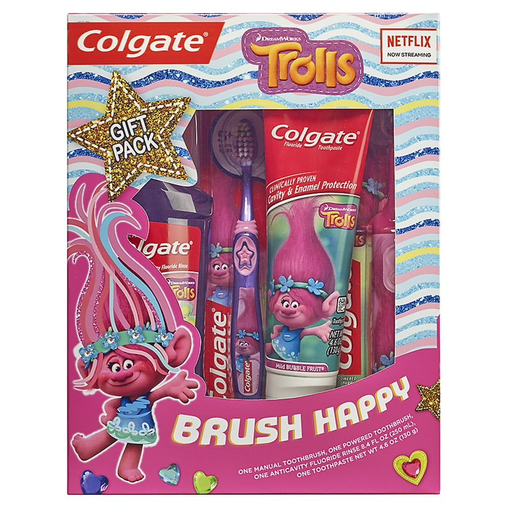 Colgate Kids Toothbrush, Toothpaste, and Mouthwash Set, Trolls