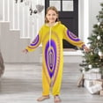 thumbnail image 6 of Vzayyk 4T-14Y Size Aviliable Cozy One-Piece Footless Sleeper Pajama Yellow Purple Spiral, 6 of 8