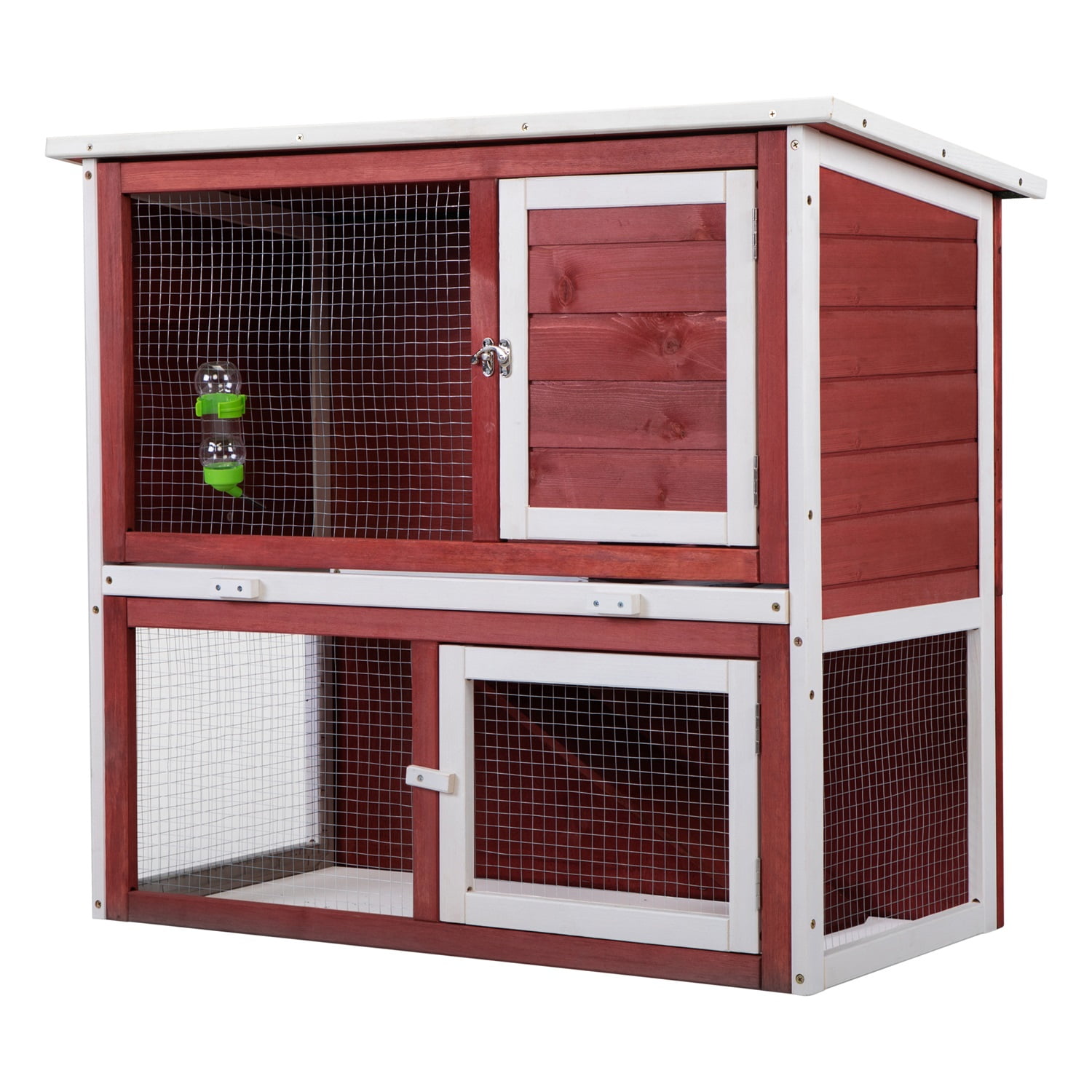 Pefilos 35" Outdoor Rabbit Bunny Hutch for Wooden Bunny Cage, Guinea Pig Hutch Chicken Coop, Red Pefilos 35" Outdoor Rabbit Bunny Hutch for Wooden Bunny Cage, Guinea Pig Hutch Chicken Coop, Red