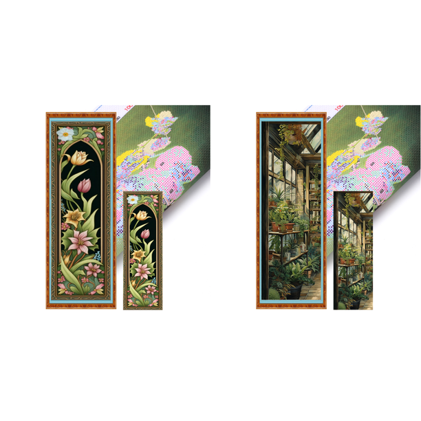 Kit Punto Cruz Con Flores Hilo Algodón Ecológico Bordado 11CT 30x90cm