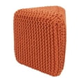 thumbnail image 1 of SARO PU860.OR Pouf de Sol Triangle avec Design de Corde Torsadée - Orange, 1 of 1